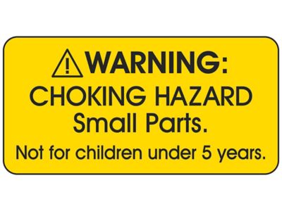  Choking Hazard Labels - "Not for children under 5 years"