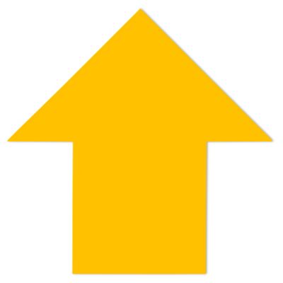 Mighty Line&reg; Deluxe Safety Tape Shapes - 5 1/2", Arrow, Yellow S-23870Y