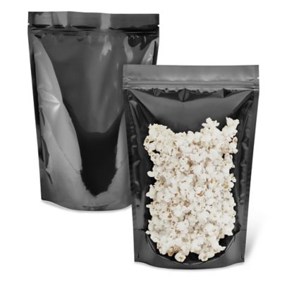 Ultra Clear Stand-Up Barrier Pouches - 9 x 13 1/2 x 4 3/4", Black Back S-23900BLB