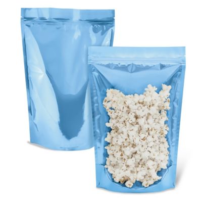 Ultra Clear Stand-Up Barrier Pouches - 9 x 13 1/2 x 4 3/4", Blue Back S-23900BLUB