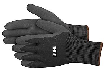 Uline Durarmor&trade; Ice Thermal Nitrile Coated Gloves - Black, Large S-24002BL-L