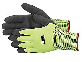 Uline Durarmor&trade; Ice Thermal Nitrile Coated Gloves - Lime, Small S-24002G-S