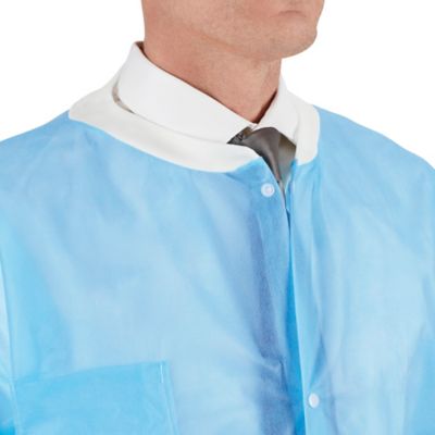 Uline Knit Cuff Lab Coats - Blue, 2XL