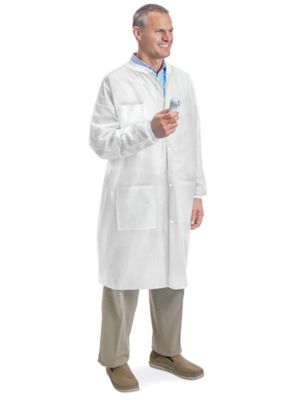 Uline Knit Cuff Lab Coats - White, 2XL S-24018W-2X