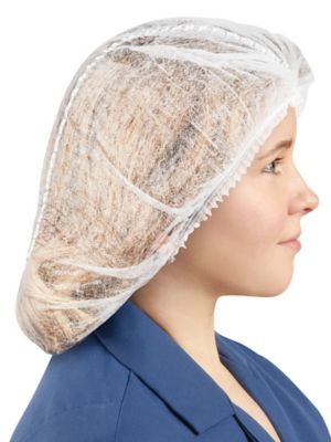 Metal Detectable Bouffant Caps - 24", White S-24022W