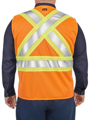 Class 2 X Back Hi Vis Safety Vest Orange 4XL 5XL ULINE Canada S 24029ORG4X