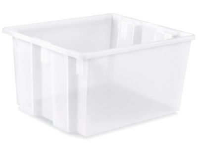 Heavy-Duty Stack and Nest Containers - 20 x 13 x 6, Gray S-19472GR - Uline