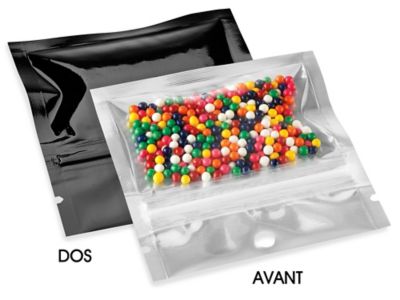 Flat Barrier Pouches - 3 x 3", Black Back S-24058BLB