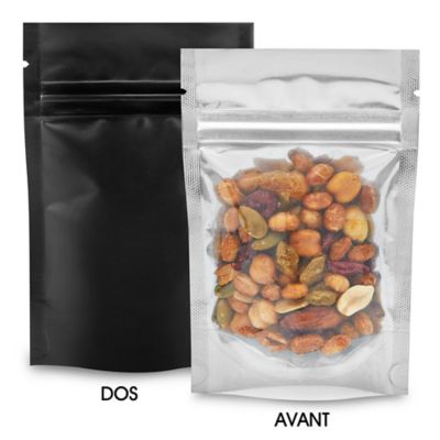 Matte Stand-Up Barrier Pouches - 3 1/8 x 5 1/8 x 2", Black Back S-24065BLB