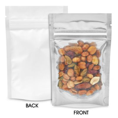 Matte Stand-Up Barrier Pouches - 3 1/8 x 5 1/8 x 2", White Back S-24065WB