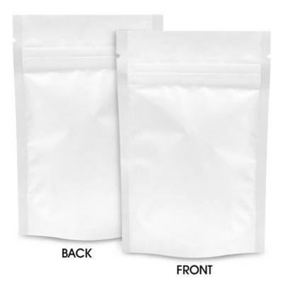 Matte Stand-Up Barrier Pouches - 3 1/8 x 5 1/8 x 2", White S-24065W