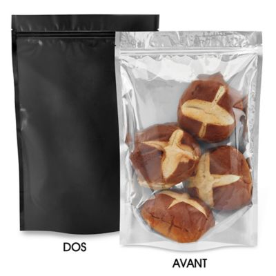 Matte Stand-Up Barrier Pouches - 9 x 13 1/2 x 4 3/4", Black Back S-24066BLB