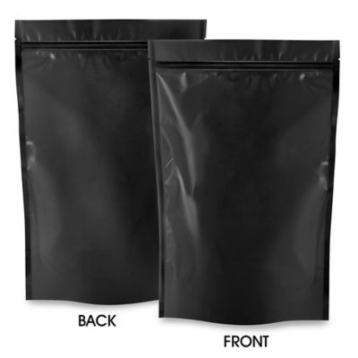 Matte Stand-Up Barrier Pouches - 9 x 13 1/2 x 4 3/4", Black S-24066BL