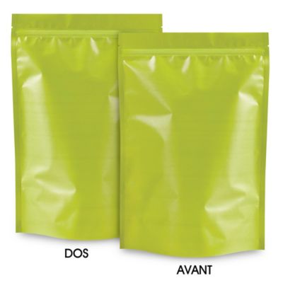 Matte Stand-Up Barrier Pouches - 9 x 13 1/2 x 4 3/4", Lime S-24066LIME
