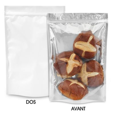 Matte Stand-Up Barrier Pouches - 9 x 13 1/2 x 4 3/4", White Back S-24066WB