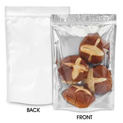 Matte Stand-Up Barrier Pouches - 9 x 13 1/2 x 4 3/4", White Back S-24066WB