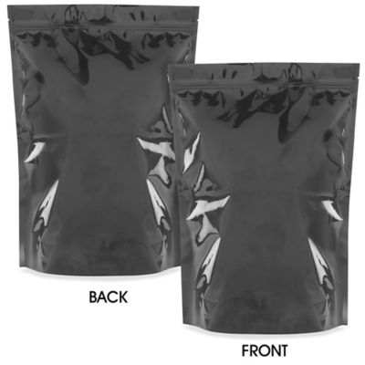 Glossy Stand-Up Barrier Pouches - 11 3/4 x 15 3/4 x 5 3/8", Black S-24067BL