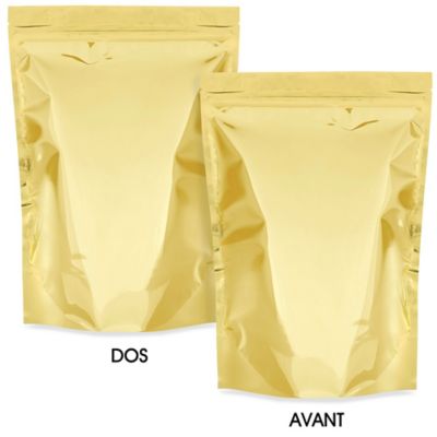 Glossy Stand-Up Barrier Pouches - 11 3/4 x 15 3/4 x 5 3/8", Gold S-24067GLD