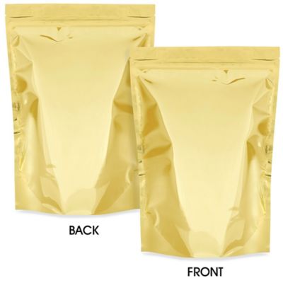 Glossy Stand-Up Barrier Pouches - 11 3/4 x 15 3/4 x 5 3/8", Gold S-24067GLD