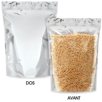Glossy Stand-Up Barrier Pouches - 11 3/4 x 15 3/4 x 5 3/8", Silver Back S-24067SILB