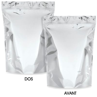 Glossy Stand-Up Barrier Pouches - 11 3/4 x 15 3/4 x 5 3/8", Silver S-24067SIL