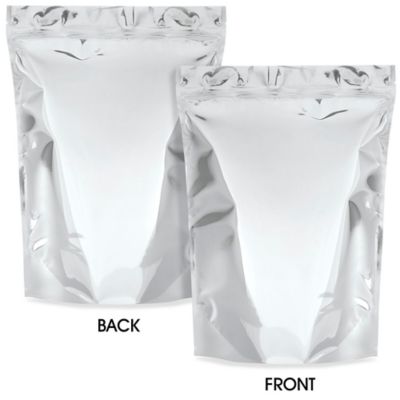 Glossy Stand-Up Barrier Pouches - 11 3/4 x 15 3/4 x 5 3/8", Silver S-24067SIL