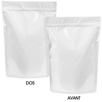 Glossy Stand-Up Barrier Pouches - 11 3/4 x 15 3/4 x 5 3/8", White S-24067W