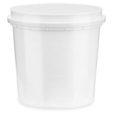 Plastic Pail - 3.5 Gallon, White - ULINE - Qty of 5 - S-9942W