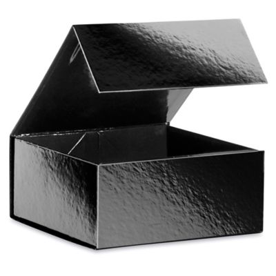 Magnetic Gift Boxes - High Gloss, 6 x 6 x 2 3/4", Black S-24094BL