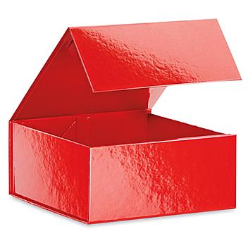 Magnetic Gift Boxes - High Gloss, 6 x 6 x 2 3/4", Red S-24094R