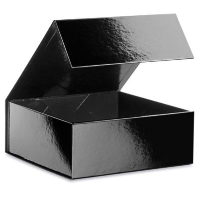 Magnetic Gift Boxes - High Gloss, 8 x 8 x 3 1/8", Black S-24095BL
