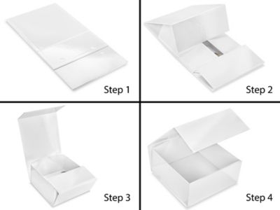 Magnetic Gift Boxes - 10 x 10 x 4 1/2, White - ULINE Canada - Carton of 10 - S-24096W