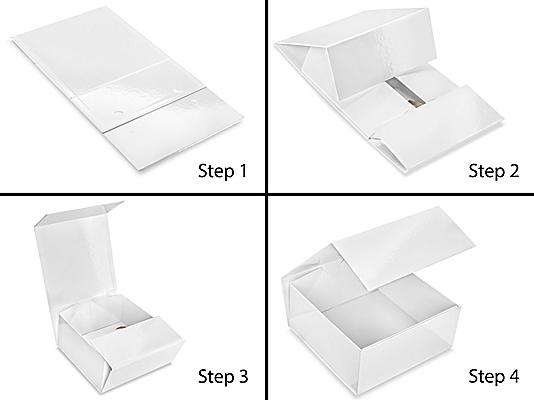 Magnetic Gift Boxes - High Gloss, 10 x 10 x 4 1/2, White