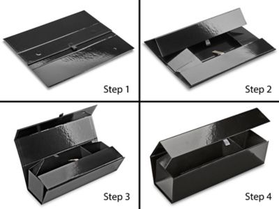 Magnetic Gift Boxes - High Gloss, 13 1/2 x 3 1/2 x 3 1/2, Black