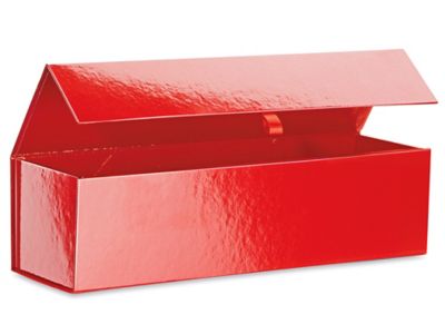 Magnetic Gift Boxes - High Gloss, 13 1/2 x 3 1/2 x 3 1/2", Red