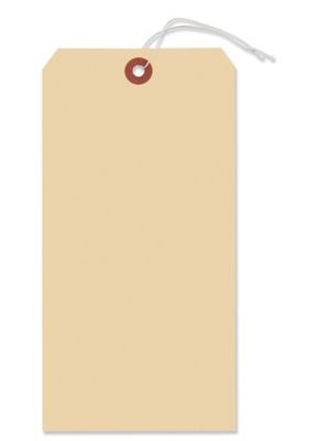 Manila Shipping Tags - #12, 8 x 4", Pre-Tied Elastic S-2409PE