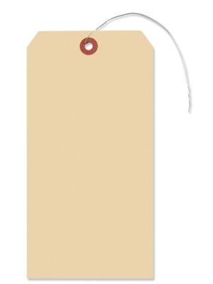 Manila Shipping Tags - #12, 8 x 4", Pre-wired S-2409PW