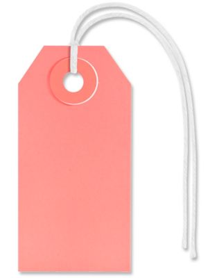 Shipping Tags - #1, 2 3/4 x 1 3/8", Pre-strung, Pink S-2410PPS