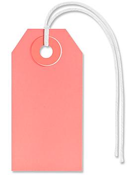 Shipping Tags - #1, 2 3/4 x 1 3/8", Pre-strung, Pink S-2410PPS