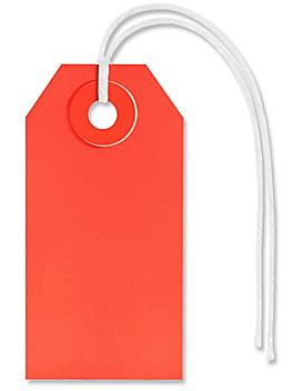 Shipping Tags - #1, 2 3/4 x 1 3/8", Pre-strung, Red S-2410RPS