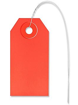 Shipping Tags - #1, 2 3/4 x 1 3/8", Pre-wired, Red S-2410RPW