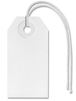 Shipping Tags - #1, 2 3/4 x 1 3/8", Pre-strung, White S-2410WPS
