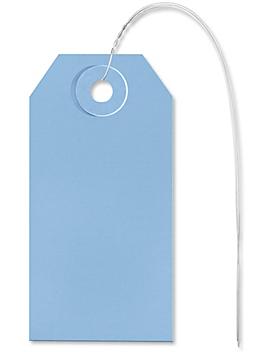 Shipping Tags - #2, 3 1/4 x 1 5/8", Pre-wired, Blue S-2411BLUPW