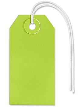 Shipping Tags - #2, 3 1/4 x 1 5/8", Pre-strung, Green S-2411GPS