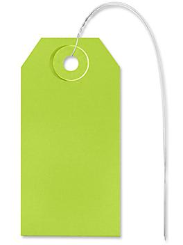 Shipping Tags - #2, 3 1/4 x 1 5/8", Pre-wired, Green S-2411GPW