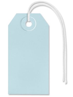 Shipping Tags - #2, 3 1/4 x 1 5/8", Pre-strung, Light Blue S-2411LBPS