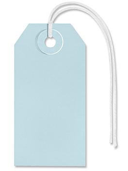 Shipping Tags - #2, 3 1/4 x 1 5/8", Pre-strung, Light Blue S-2411LBPS