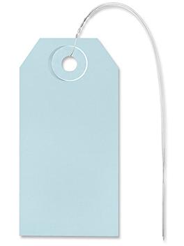 Shipping Tags - #2, 3 1/4 x 1 5/8", Pre-wired, Light Blue S-2411LBPW