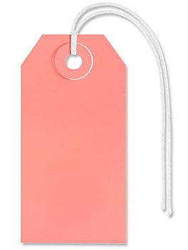 Shipping Tags - #2, 3 1/4 x 1 5/8", Pre-strung, Pink S-2411PPS