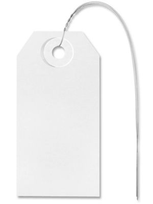 Shipping Tags - #2, 3 1/4 x 1 5/8", Pre-wired, White S-2411WPW